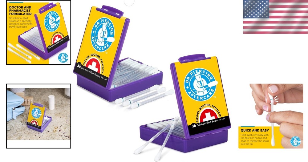 Trusted Piercing Aftercare Swabs - 72 Count, 2-Pack