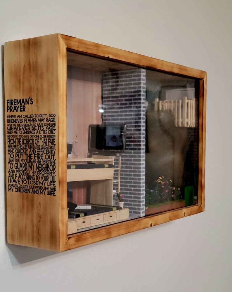 firefighter shadow box