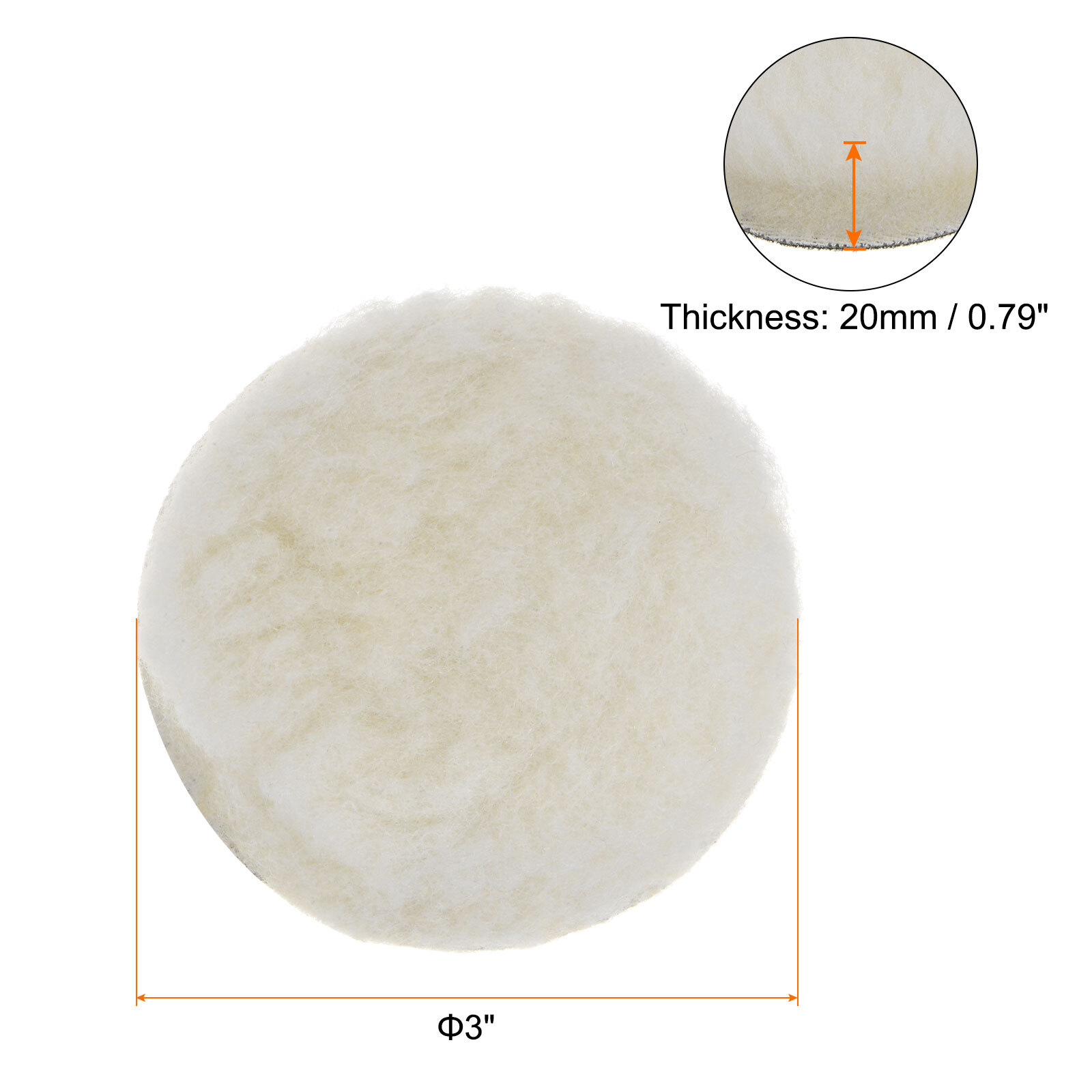 6pcs Wool Buffing Pads 3 Inch Polishing Pad Polishing Buffing Pad Hook and Loop