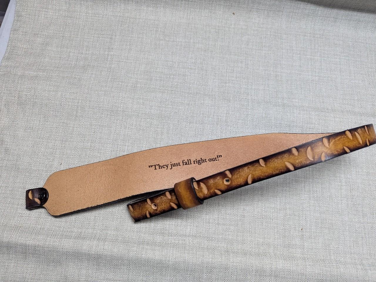 vintage CUSTOM cowhide leather TOOLED deer hunting RIFLE SLING gun belt CRAIG