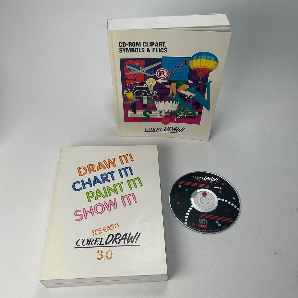 Corel DRAW! 3.0 Vintage Computer Software with Manuals