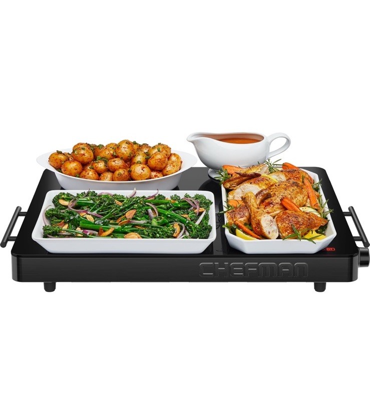 Chefman Electric Warming Tray with Adjustable Temperature Control - Black