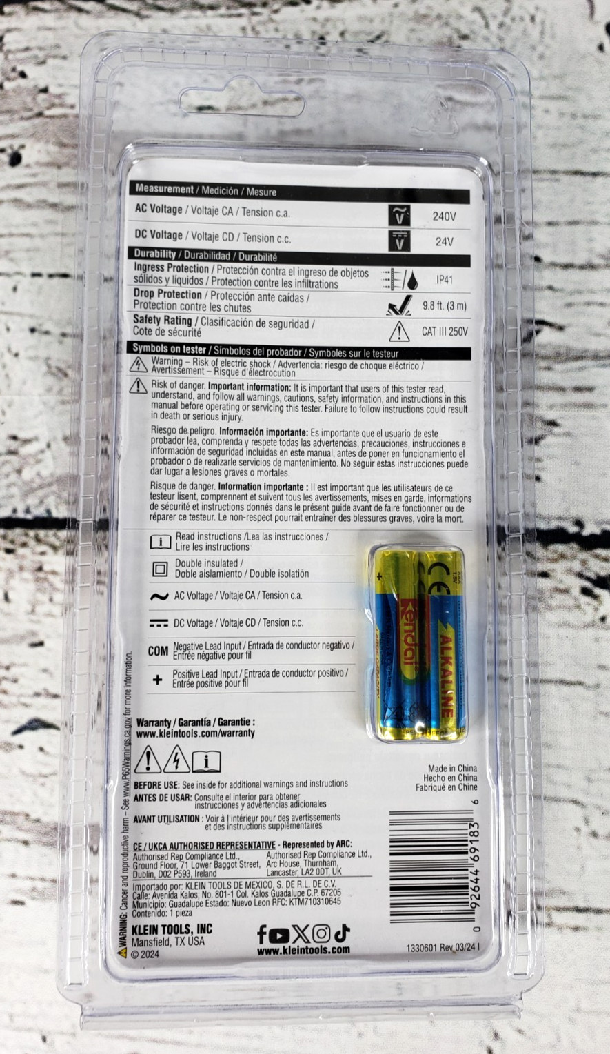 Klein Tools ET40 Electric Voltage Tester AC DC Voltage Meter with LED Indicator