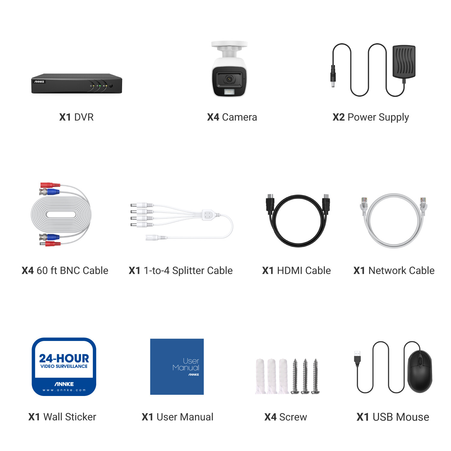 ANNKE 8CH 16CH DVR 5MP Audio Security Camera System Outdoor Color Night Vision