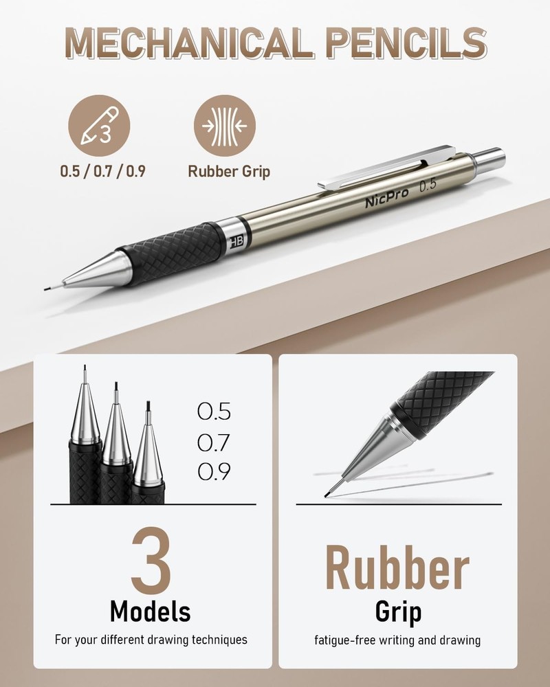 Metal Drafting Pencil Set