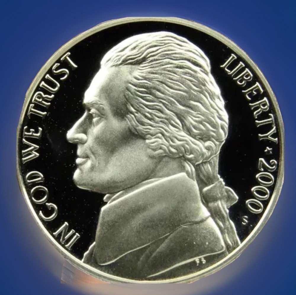 2000-S Gem 5 Full Steps Proof Jefferson Nickel Coin FAST SHIPPING