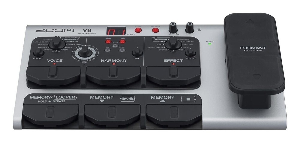 Zoom V6-SP Vocal Processor, Vocal Effects Pedal, Formant Pedal, Harmony, Loop...