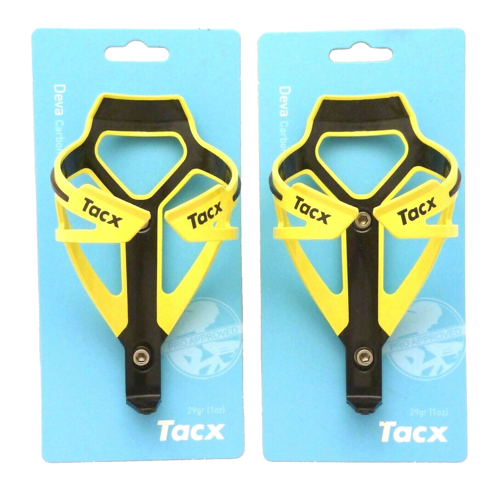 Tacx Deva Water Bottle Cages Pair Yellow Black