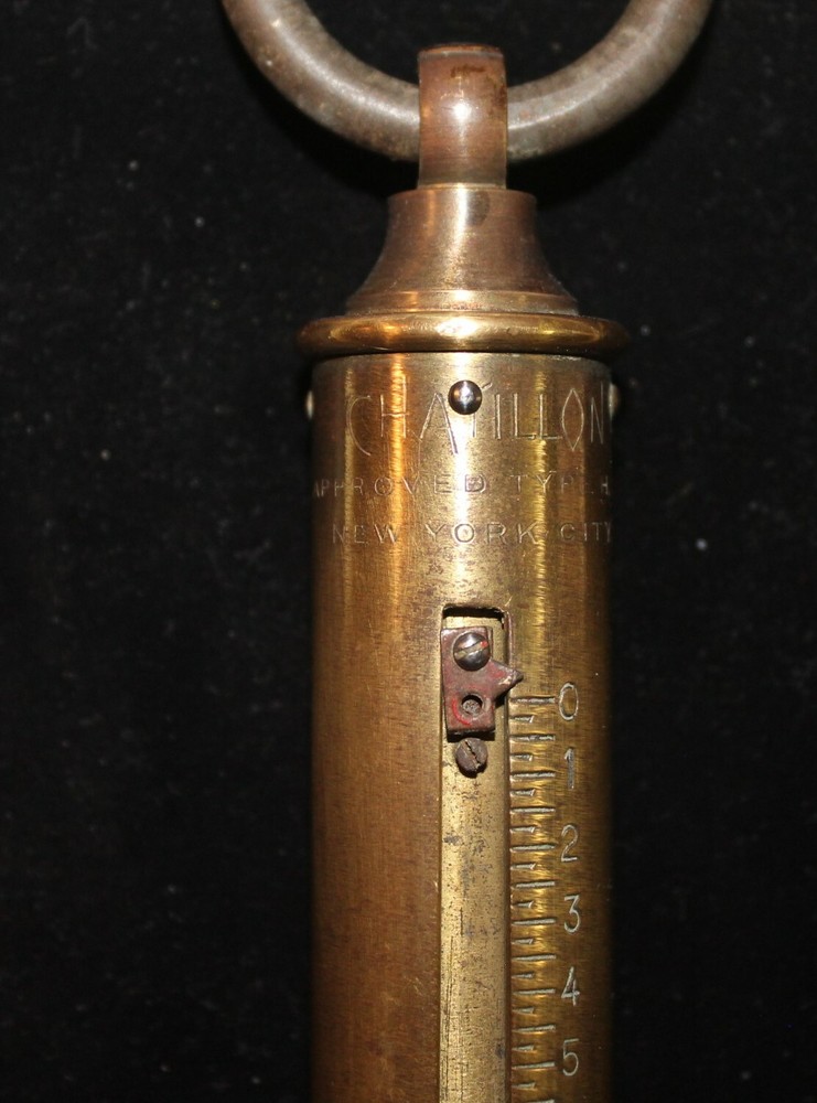 VINTAGE BRASS 30LB CHATILLON SLIDE SCALE WITH HOOK