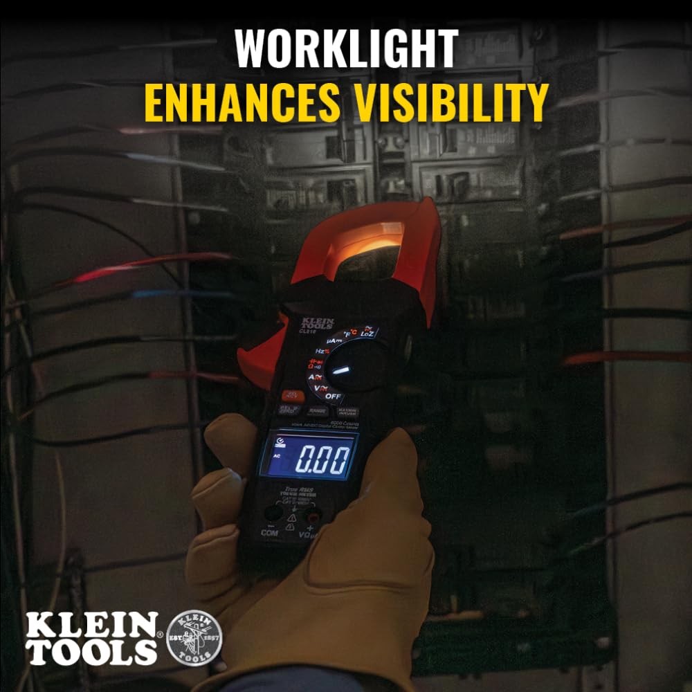Klein Tools CL810 Digital Clamp Meter, Auto Ranging TRMS, AC/DC Volt/Current,...