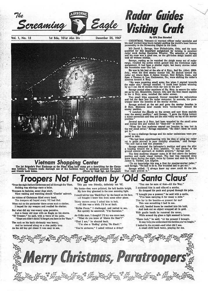 101st Airborne "Screaming Eagle Newspapers" 1970 Issues" - ON THUMB DRIVE