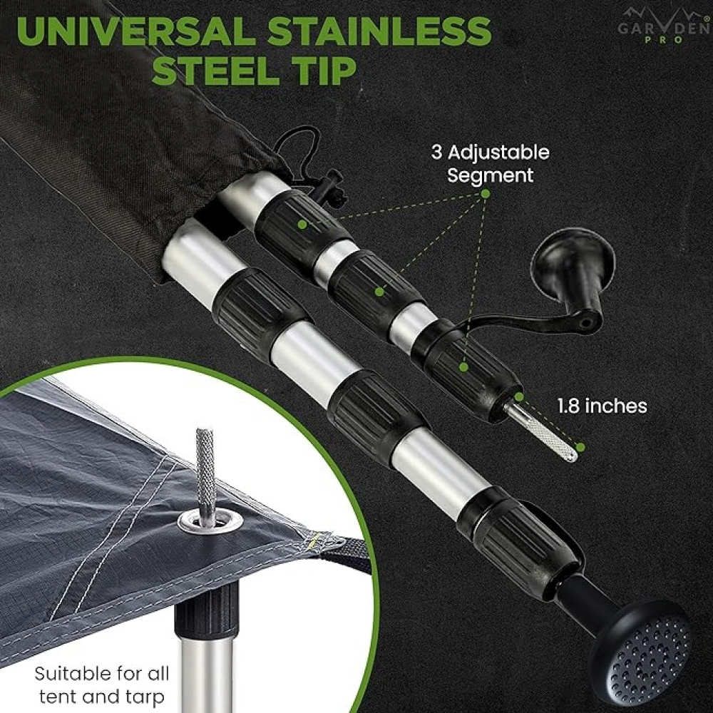 Aluminum Telescoping Tarp Poles Adjustable Universal Rod Replacement Canopy