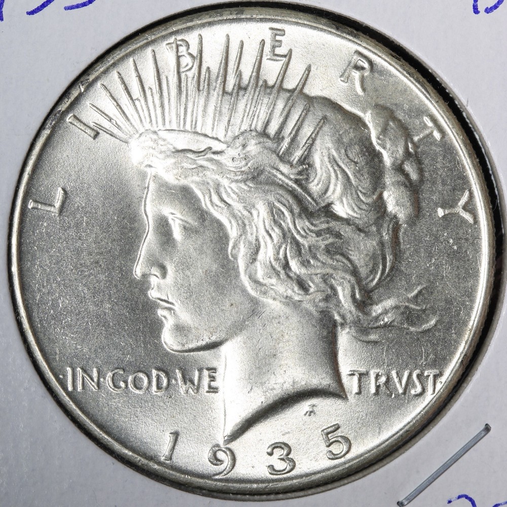 1935 Peace Silver Dollar BU *UNCIRCULATED* MS E348 KOA