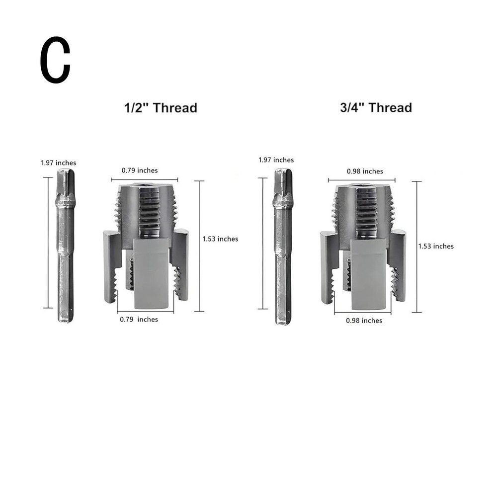 Integrated Internal & External Pipe Threading Tool Steel PVC Pipe Threader Kit