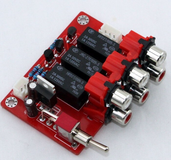 Three-way input audio input switching board