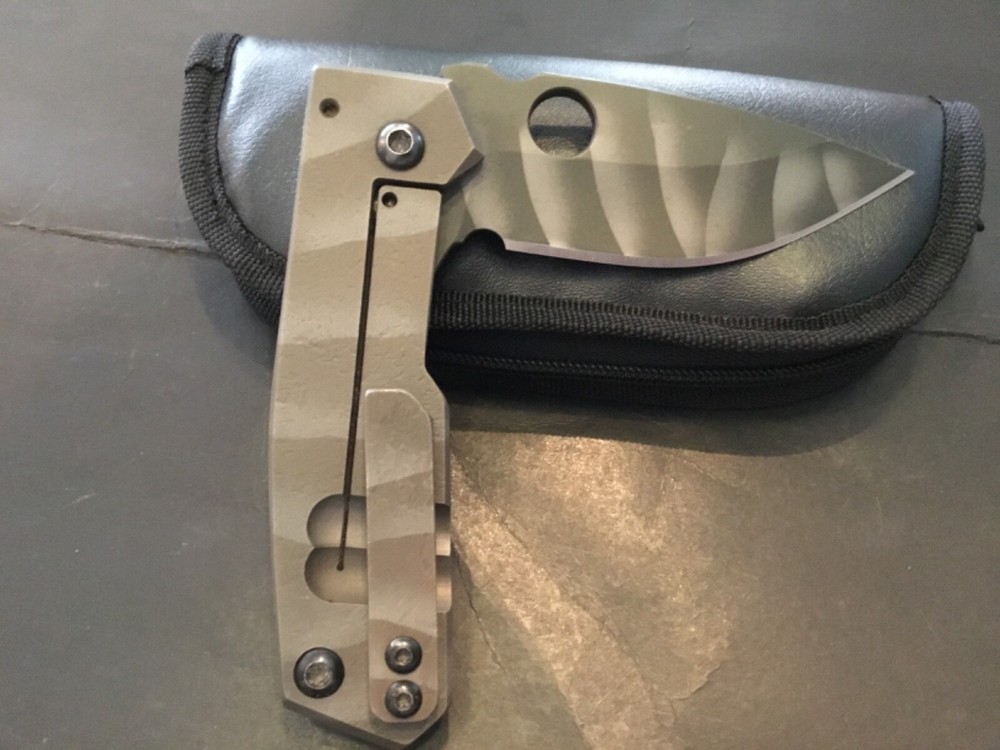 Custom Crusader Forge Titantium Flipper Folder Knife