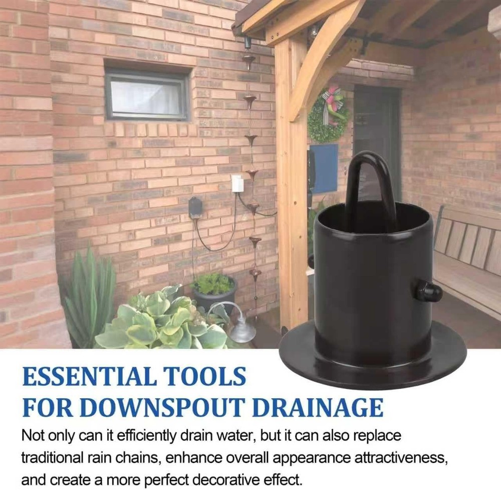 Efficient Black Aluminum Rain Chain Gutter Adapter - Easy Installation 55mm
