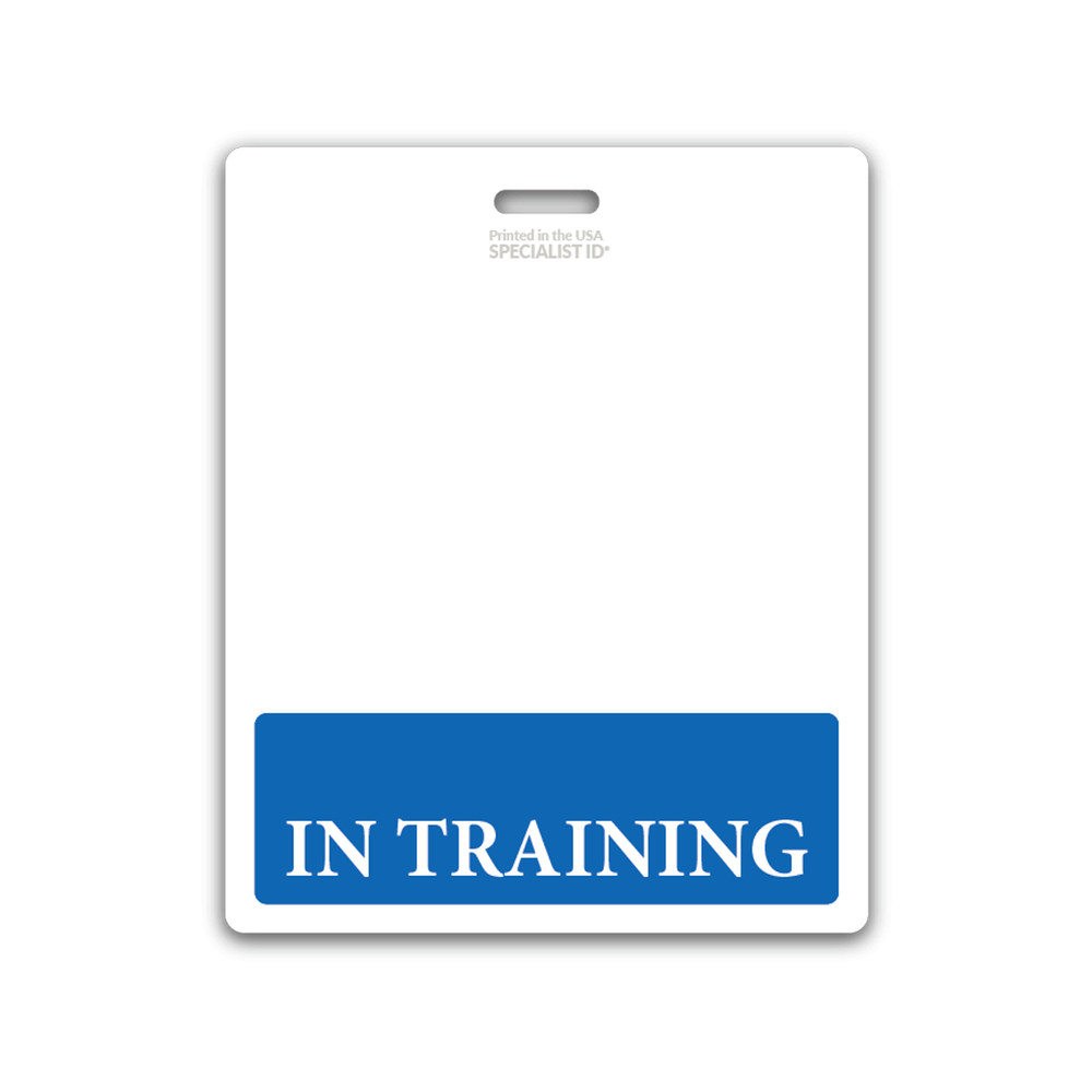 In Training Badge Buddy Oversized Horizontal Extra Long ID Backer for Trainees