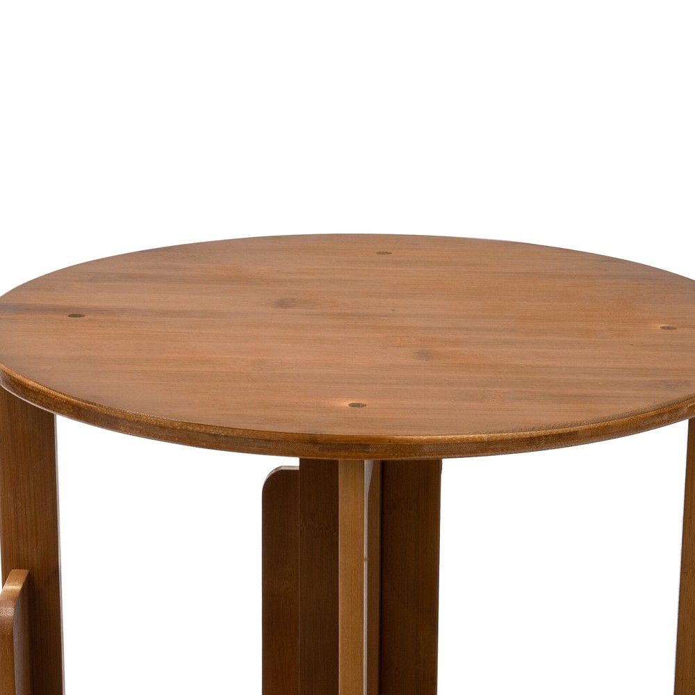 Multi Storage Table, Side Table with Rolling Wheels, Removable Swivel Bookcase