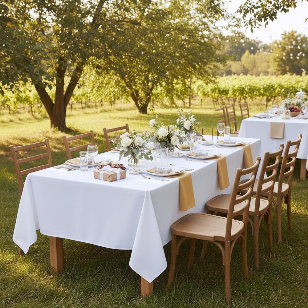 Rectangle Tablecloth - 60 x 84 Inch - Stain and Resistant Washable Polyester ...