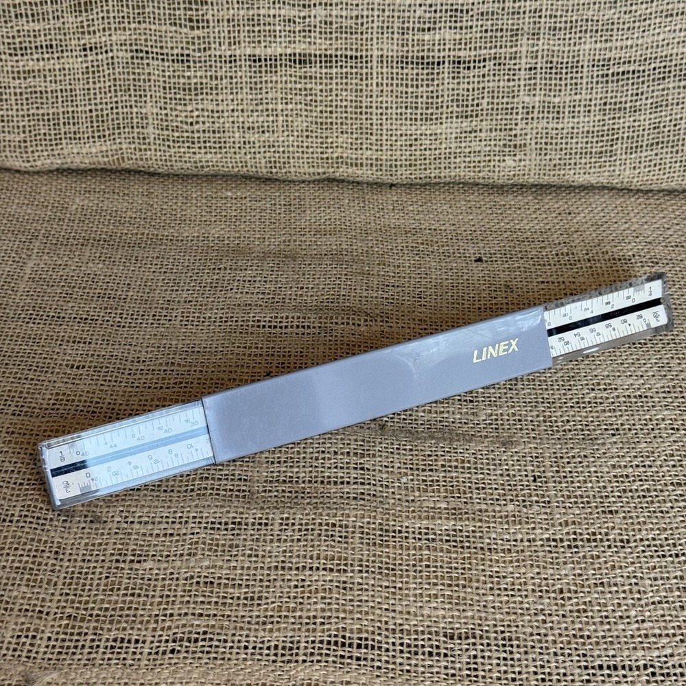 Linex  Unmarked Triangular Graphics Engineering Drawing ruler in original case