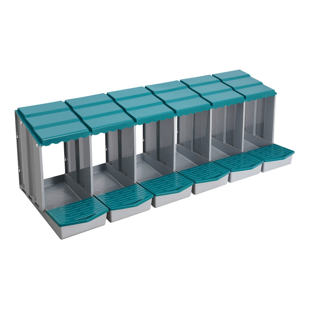 6 Compartments Chicken Laying Boxes with Egg Collection Nesting Boxes Green US