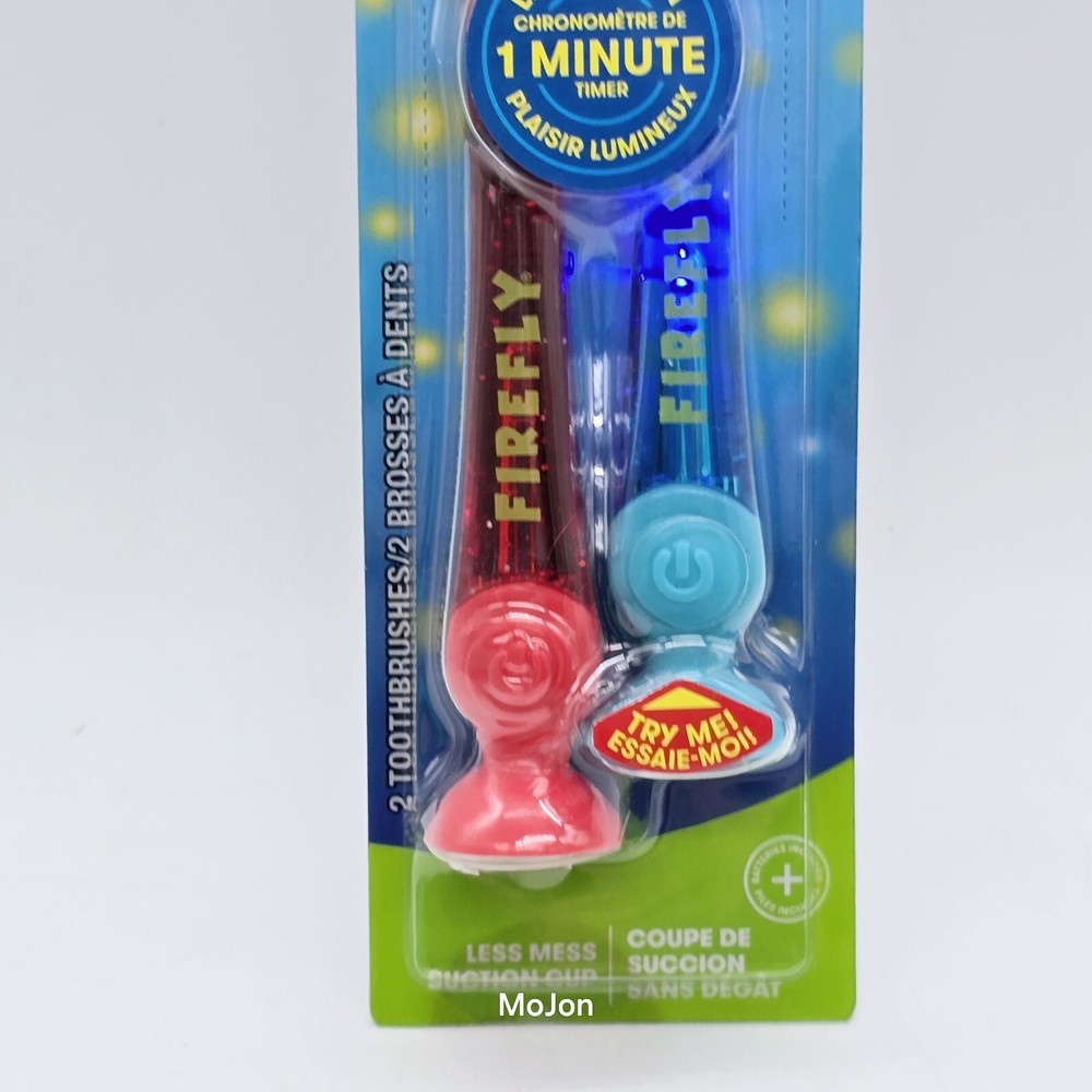 Firefly Kid Toothbrush Lightup Timer Blue & Red, 2 Count