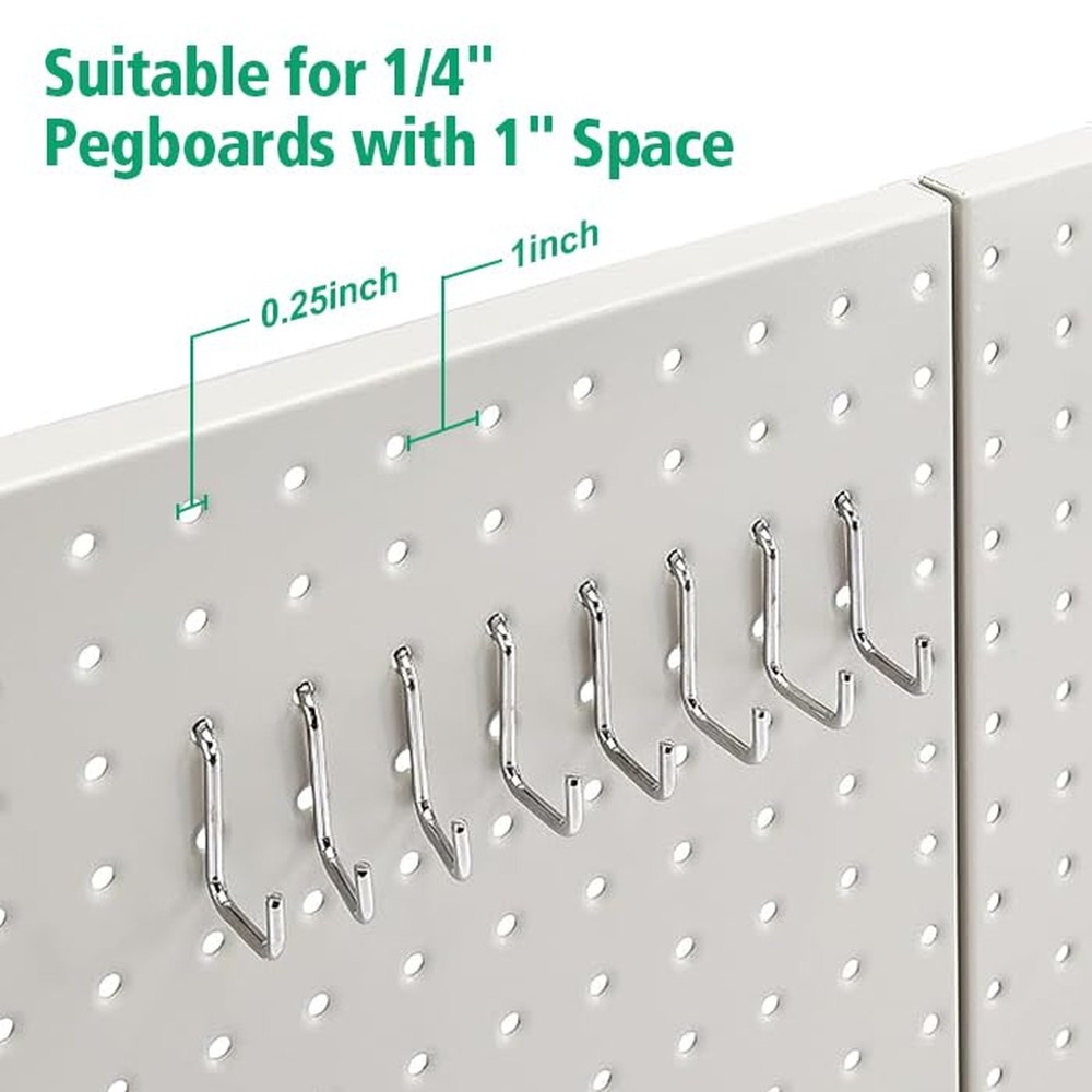 Amazon Basics Rectangular Metal Pegboard Wall Organizer, Tool Storage Organiz...