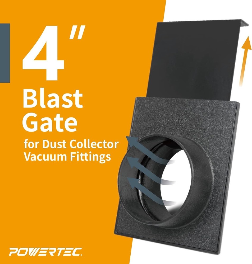 Compact 4-Inch Blast Gate with ABS Construction for Efficient Airflow Control