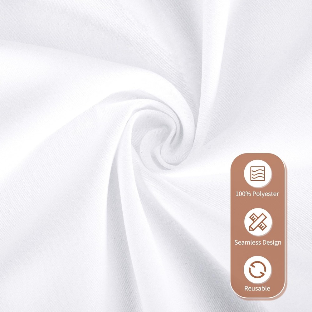YMHPRIDE 10 Pack White Round Tablecloths 90 Inch - Circle Bulk Polyester Fabr...