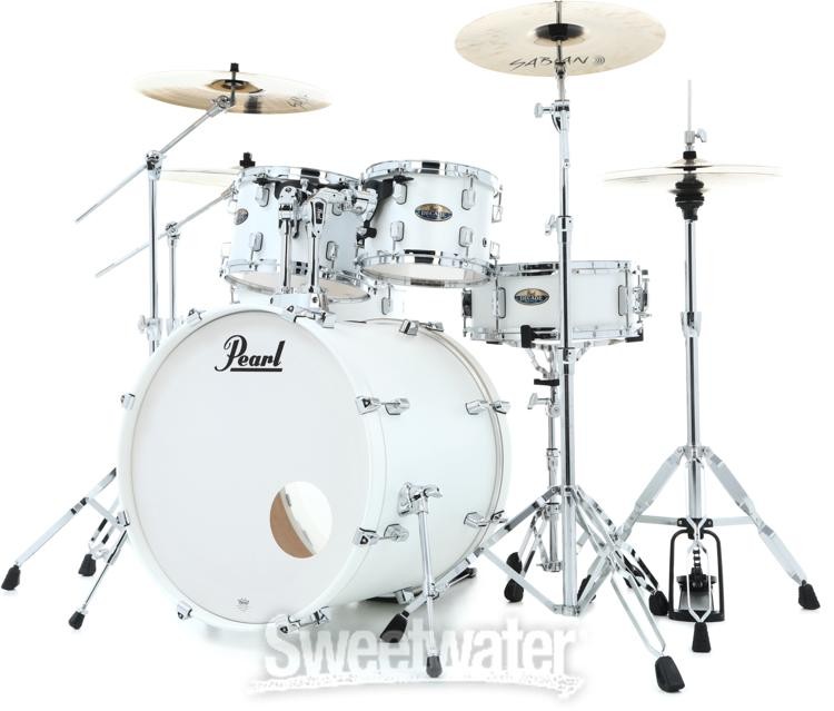 Pearl Decade Maple 5-piece Shell Pack - 22" Kick - White Satin Pearl