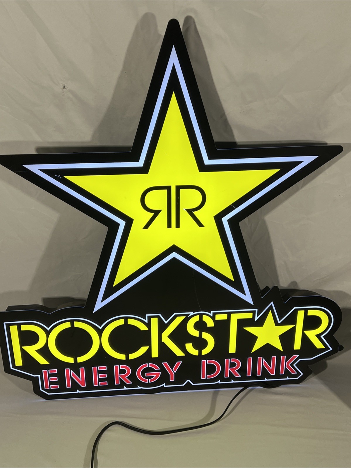 Rockstar Energy Drink Electric Led Light Wall Sign 30” H 28” W See Description