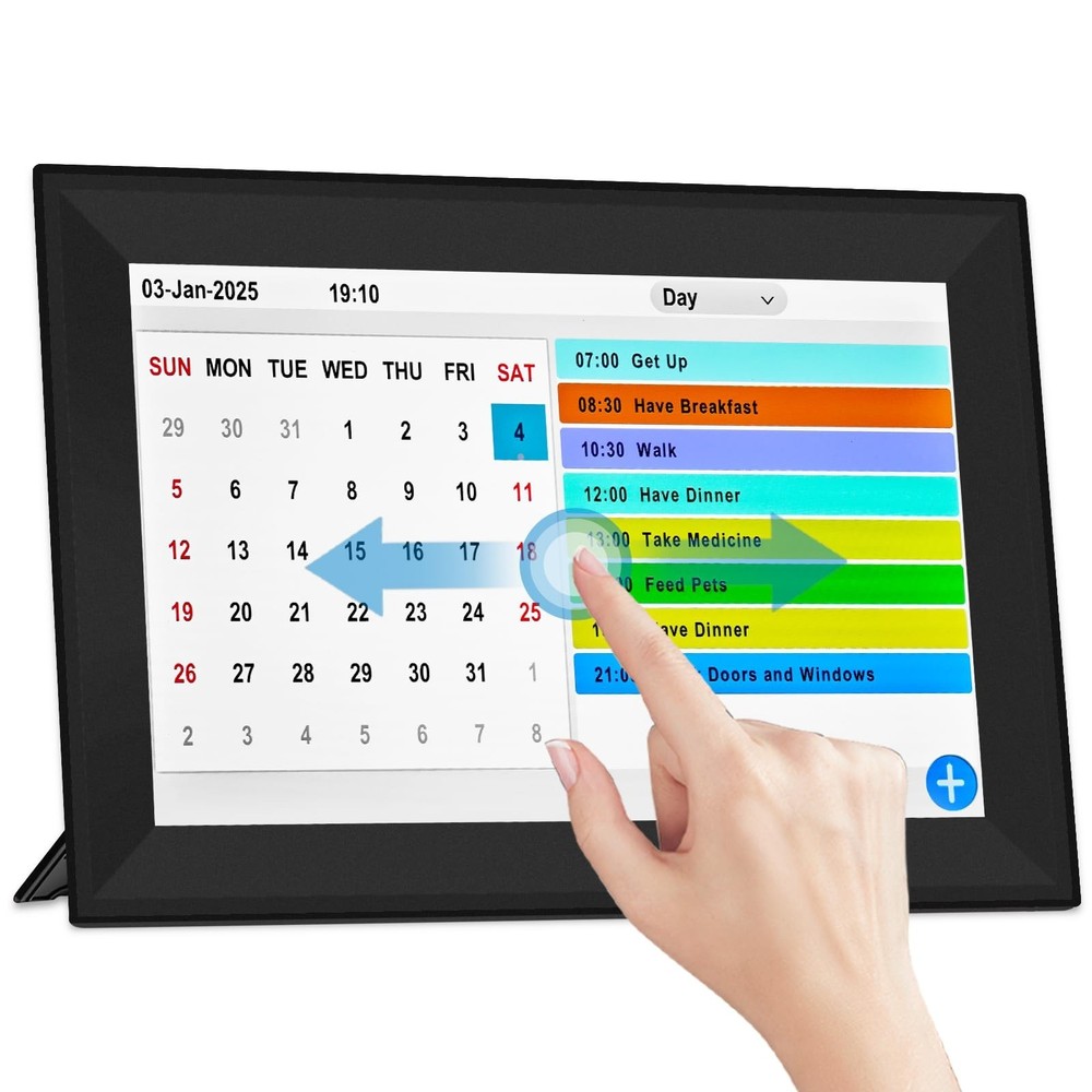 Jazeyeah10.1 Touch Screen Extra Large Digital Clock with Date and Day for Eld...