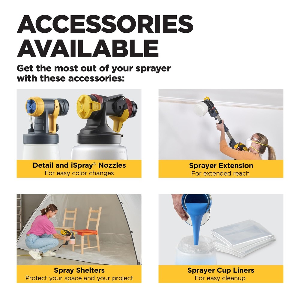 HVLP Paint Sprayer Flexible for Unthinned Latex Includes Nozzle Multi-Colored
