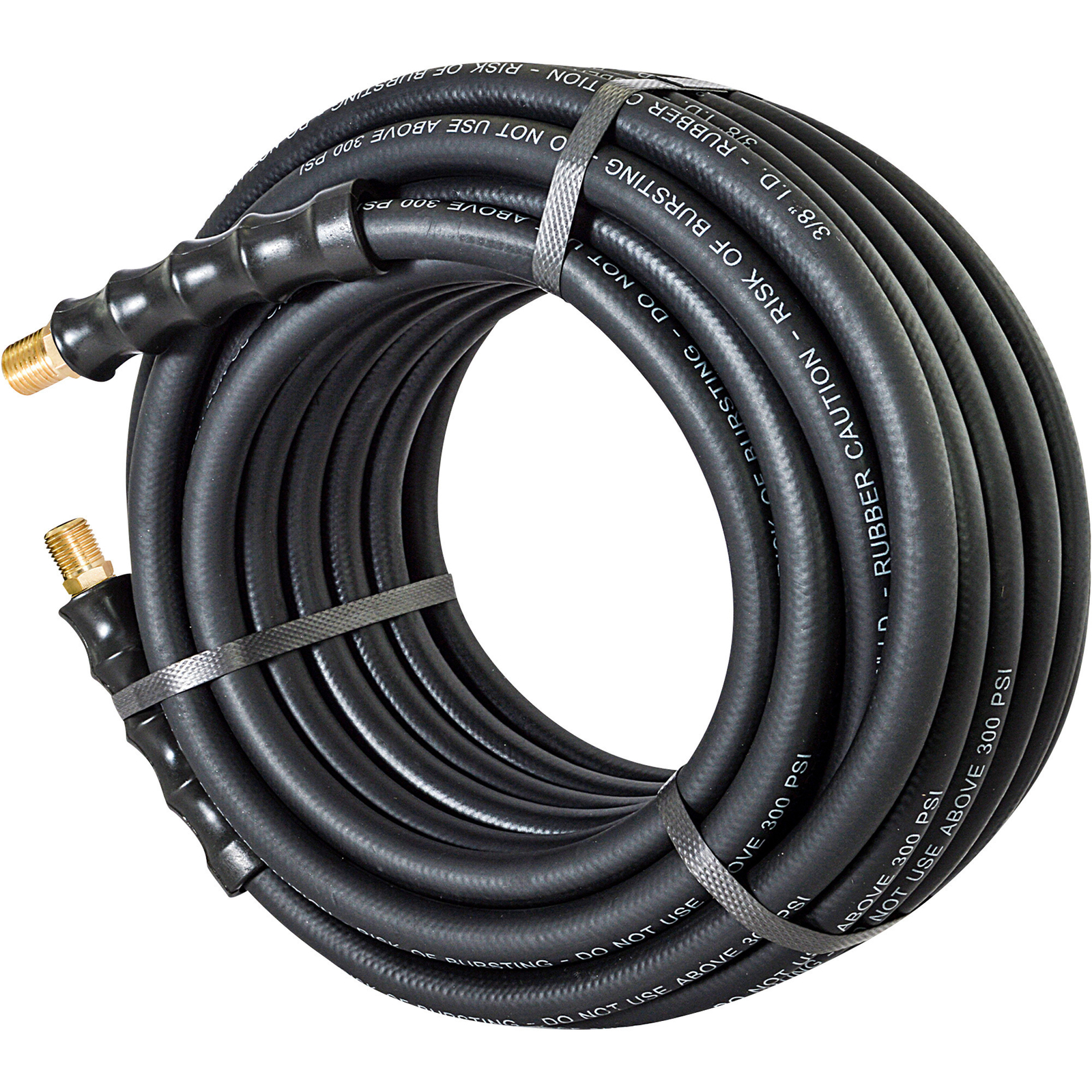 Klutch Rubber Air Hose, 3/8in. x 50ft., 300 PSI, Model# TLEX3850-NT