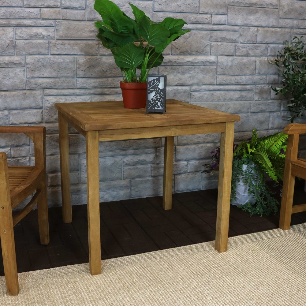 31.5 in Solid Teak Square Patio Dining Table by Sunnydaze