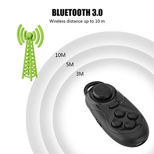 Mini VR Remote Controller - Bluetooth Gamepad with Selfie Timer, Joystick for