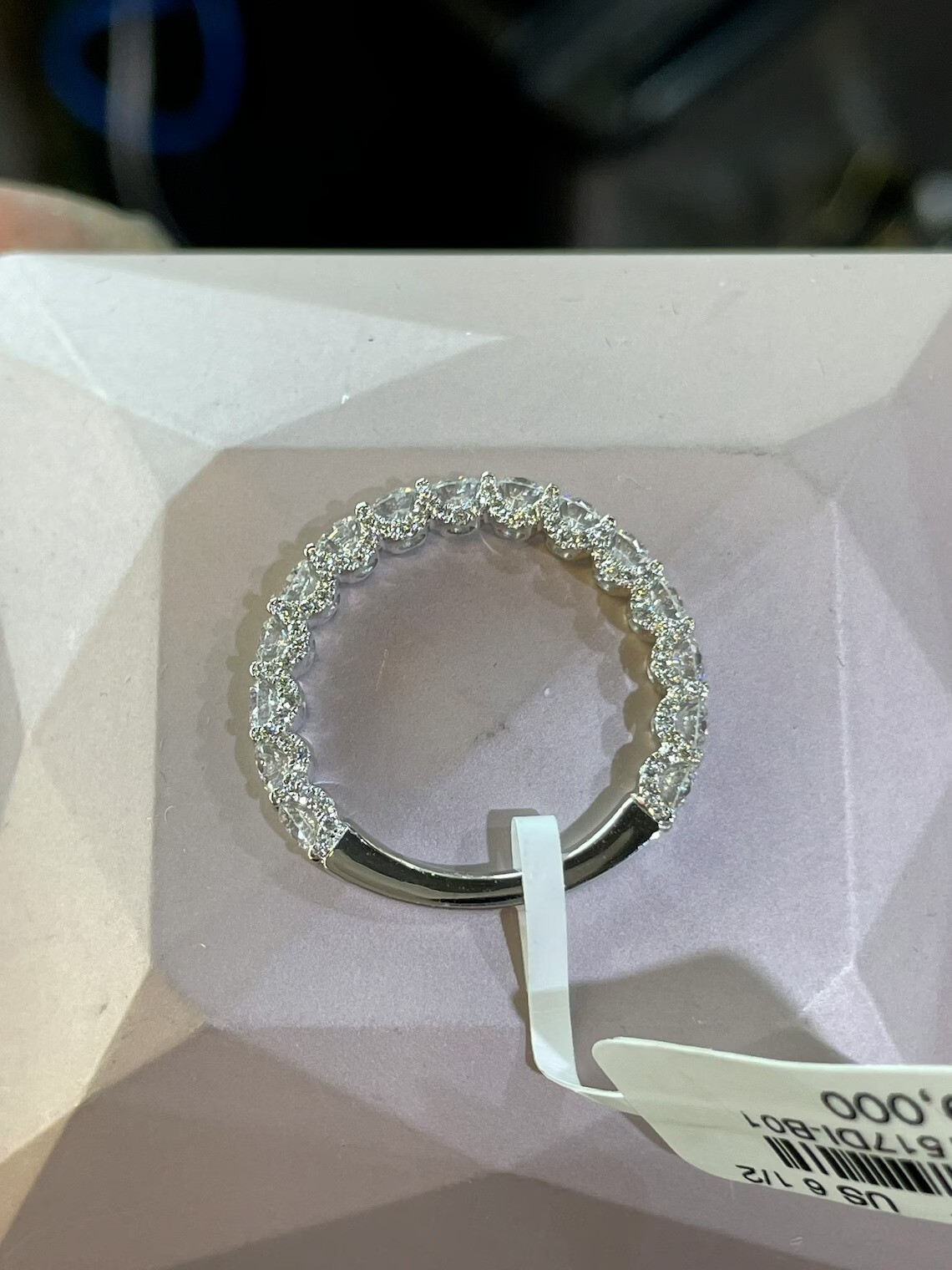 2.00 Ct Round Diamond Lab Created Eternity Wedding Band 14K White Gold Plated