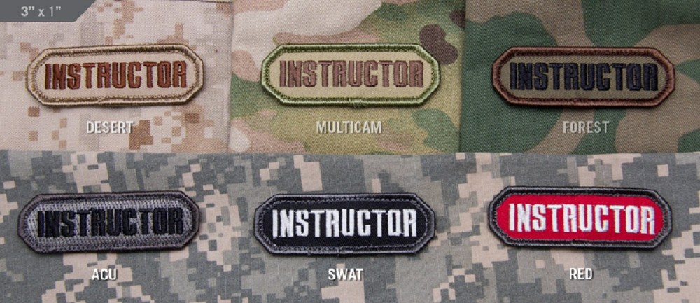 Milspec Monkey MSM Morale Patch Nylon - INSTRUCTOR Tab - RED WHITE pattern - NEW