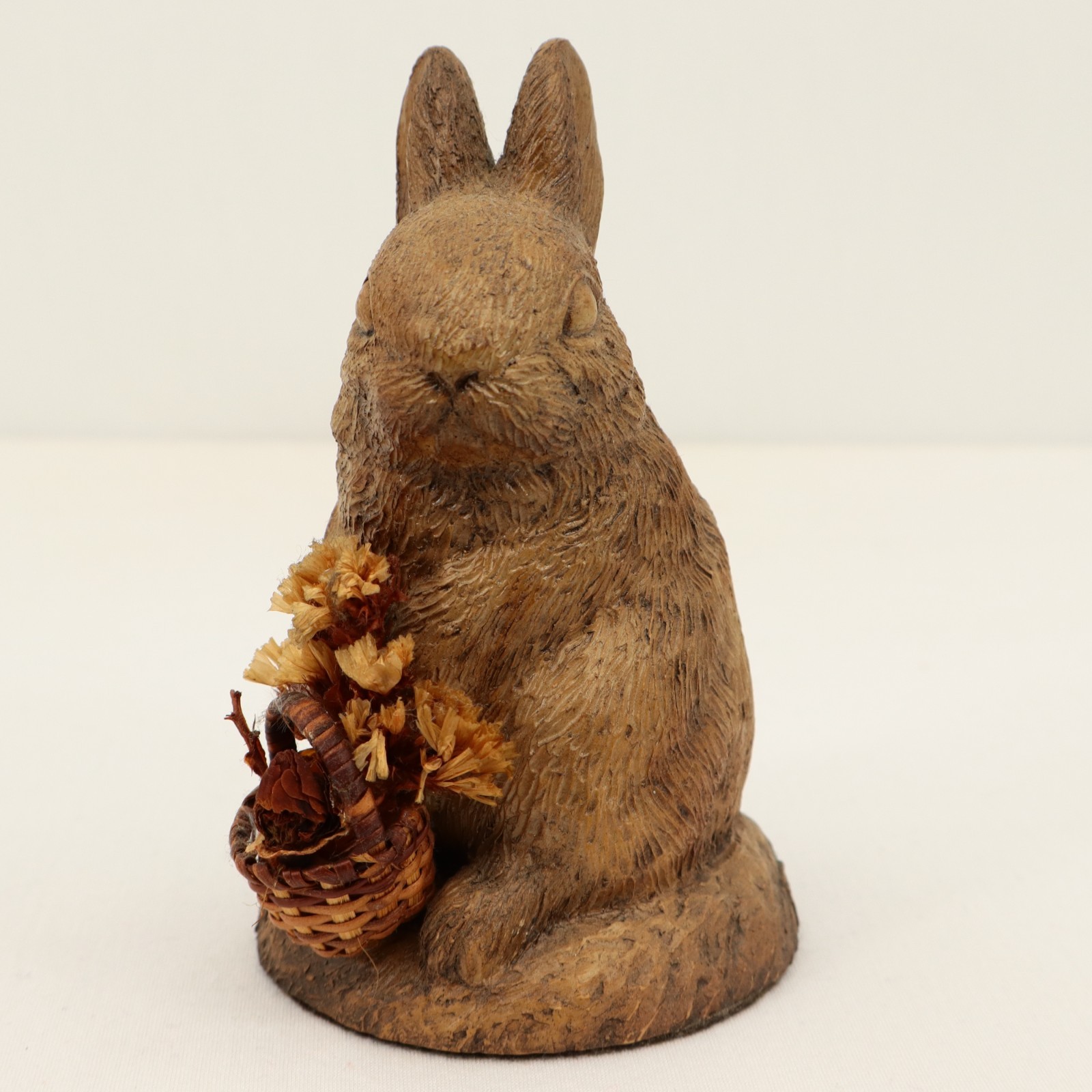 VTG Anise Rabbit Figurine United Design Corp Woodland Bunny w/ Basket Hydrostone