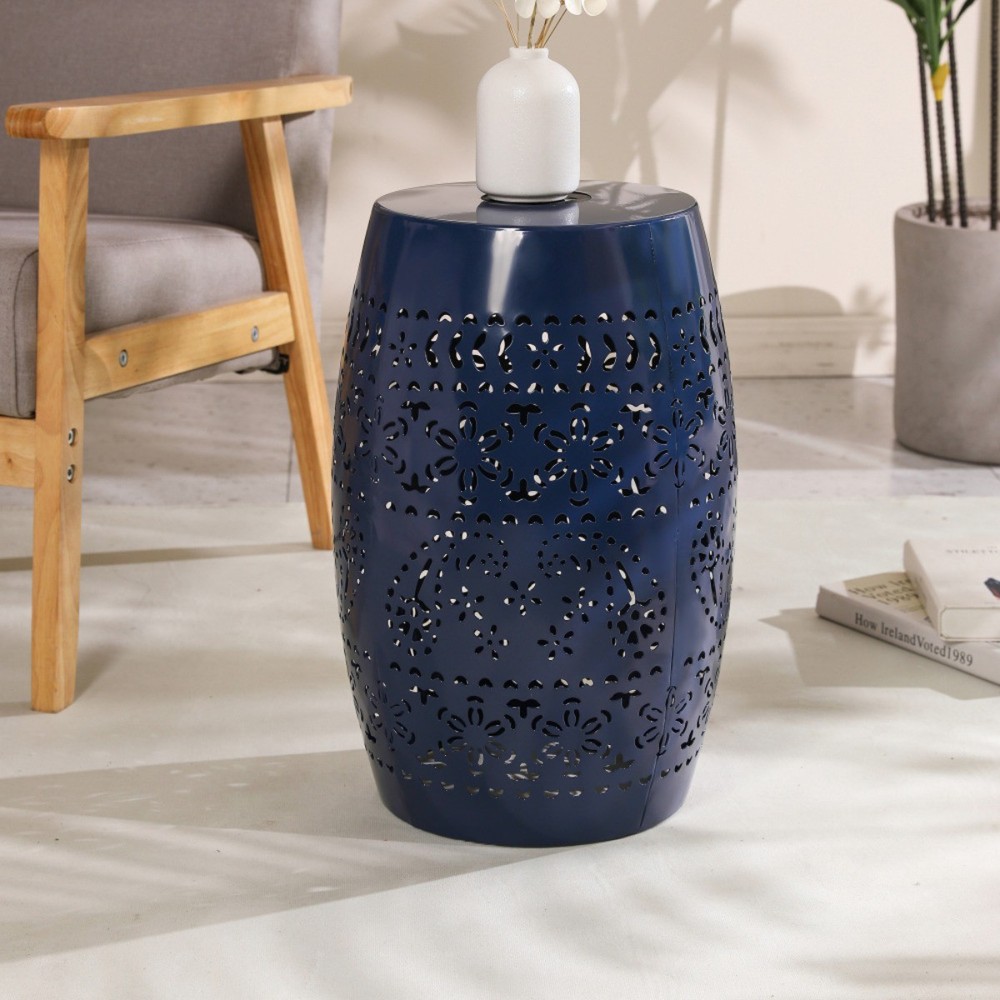 SOLAR SIDE TABLE,DARK BLUE COLOR