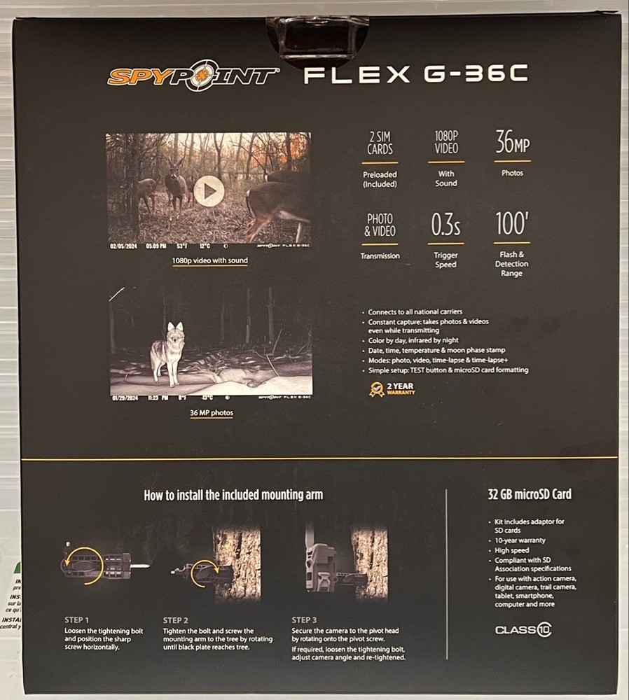SpyPoint Elite Bundle Model Flex G-36C Cellular Trail Camera NEW