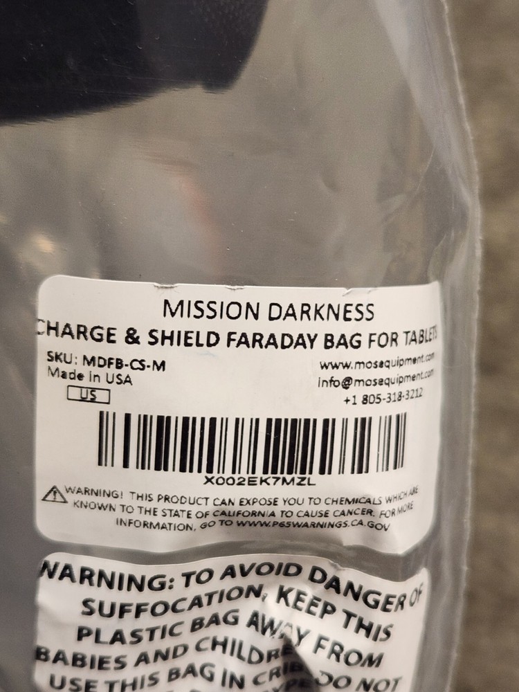 Mission Darkness Non-Window Faraday Bag for Tablets Device Shielding