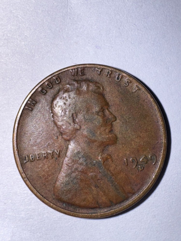 1949 D penny L missing in Liberty
