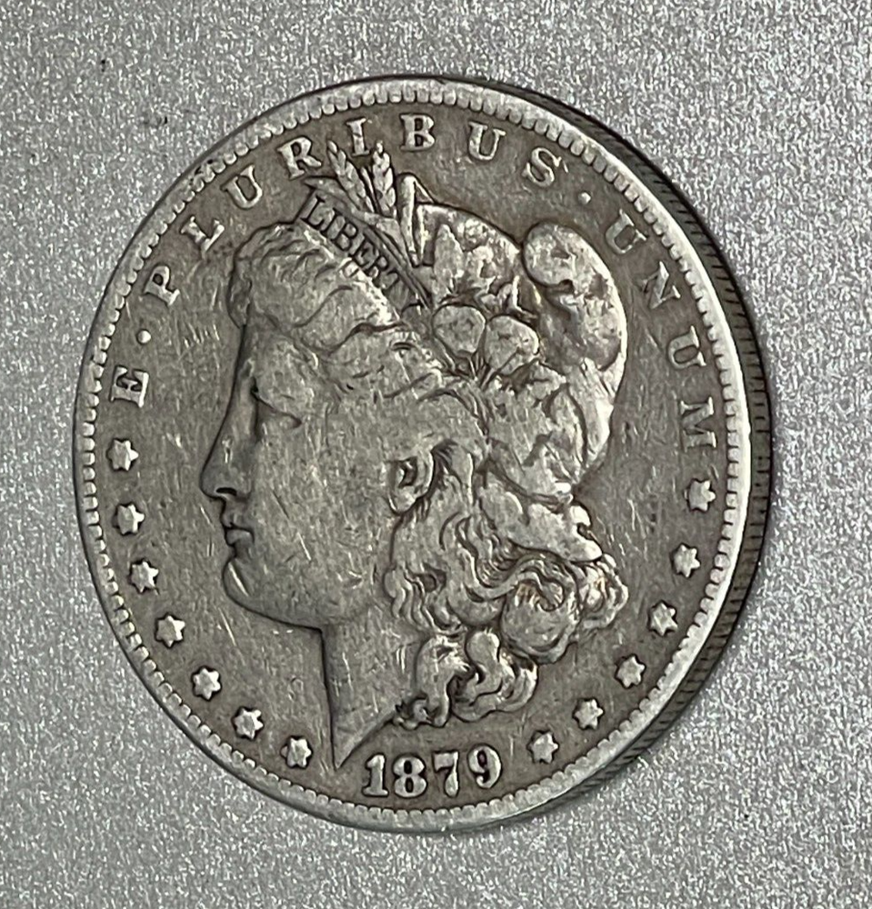 1879-S Morgan 90% Silver Dollar Minted 2nd Reverse Parallel Arrow Feathers