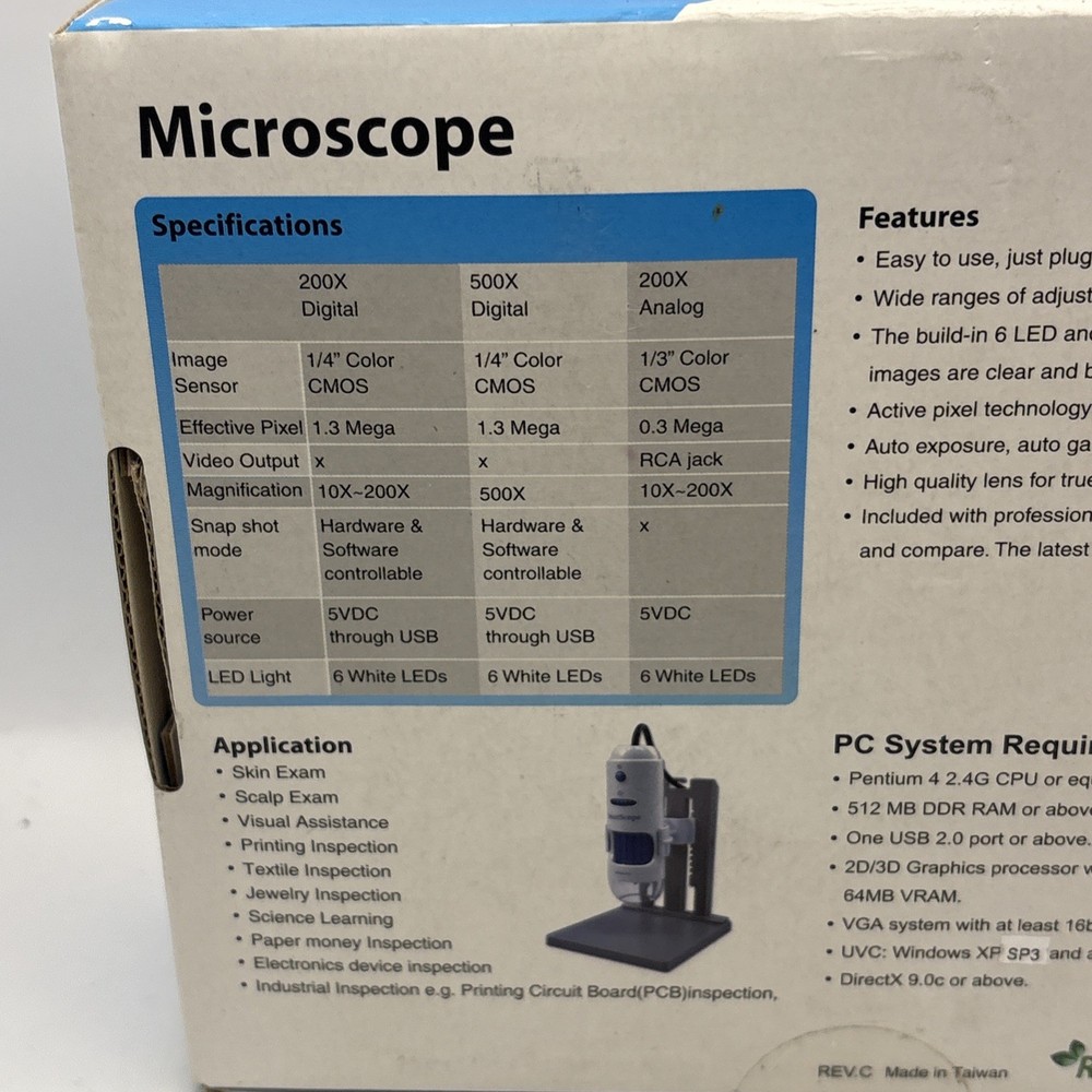 Smart MicroScope By Smart School Systems 200x Digital USB Microscope TESTED WORK