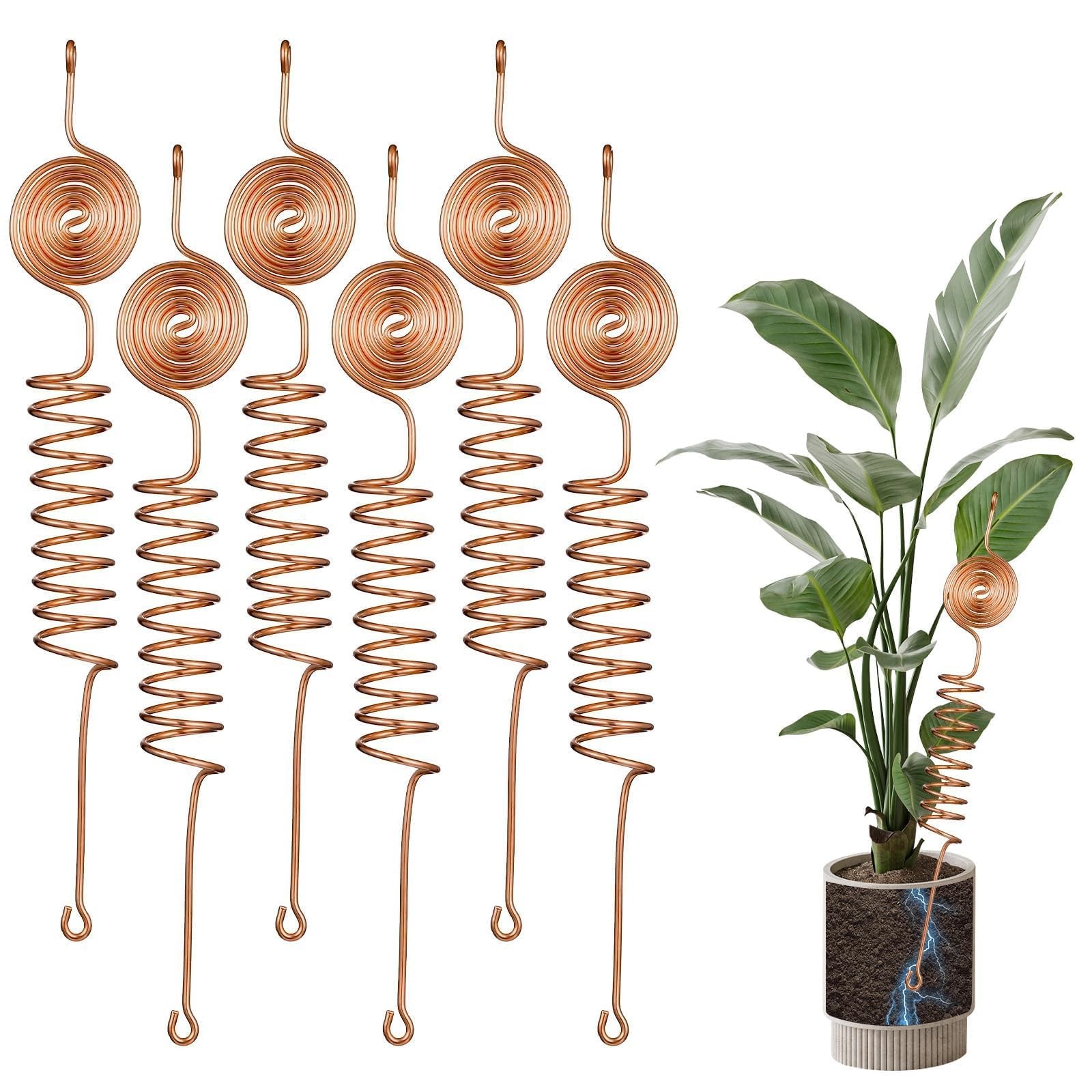 6 Pack Electroculture Copper Gardening Antenna Kit Thick 10-Gauge Colorful