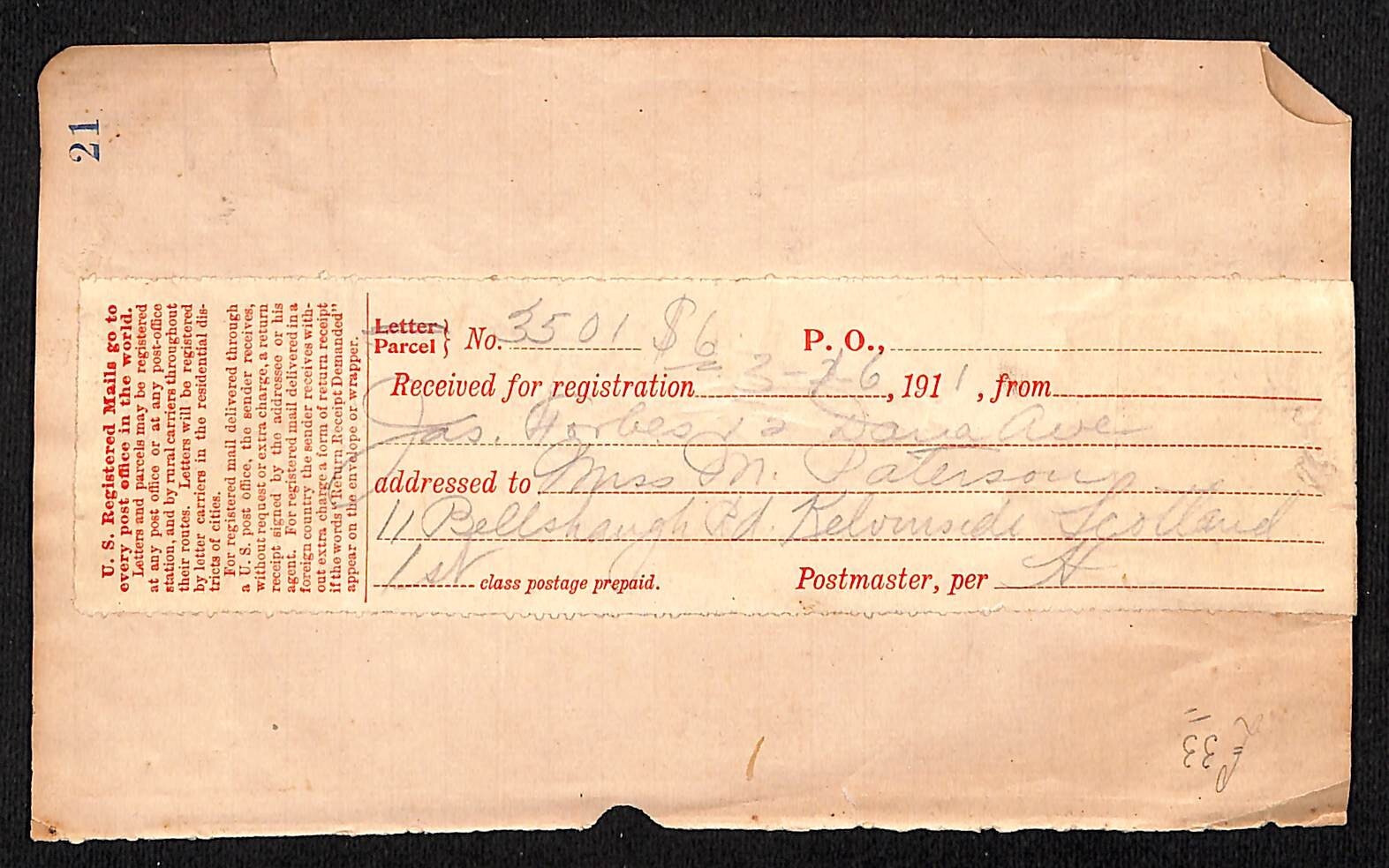 Westminster, S.W. Institution of Civil Engineers 1911 Receipt Paid in Guineas