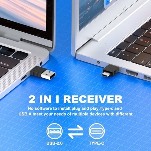 Wireless Presenter Remote Clicker with Red Pointer & Volume Control for PPT, Mac