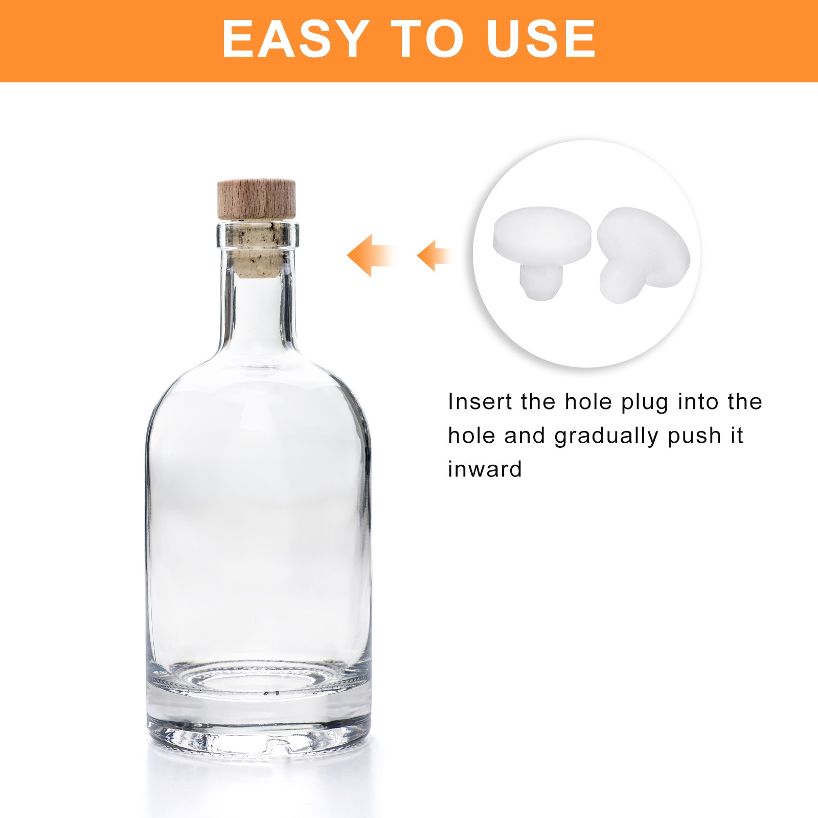 25Pcs Silicone Plugs Rubber Round Hole Plugs for 2.5-3mm Hole White